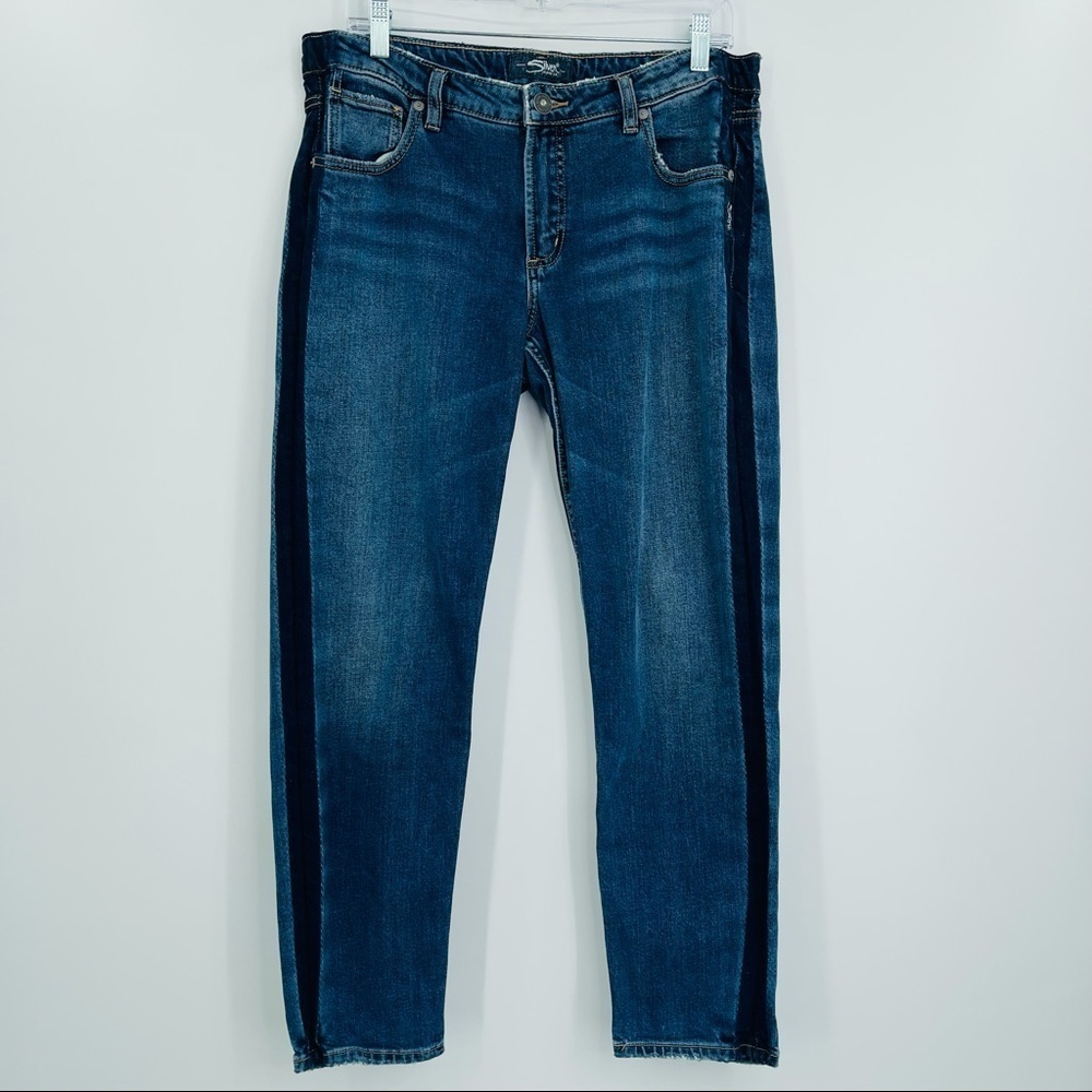 Silver jeans vintage slim jeans two tone denim
